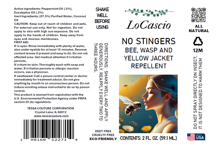 3 Pack LoCascio Wasp & Bee Repellent - 2 oz. 100% Natural, Deet Free