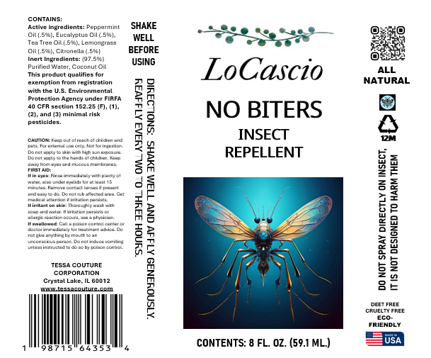 LOCASCIO Mosquito, Bee, Tick Repellent – 8 oz. - 100% Natural, Deet Free