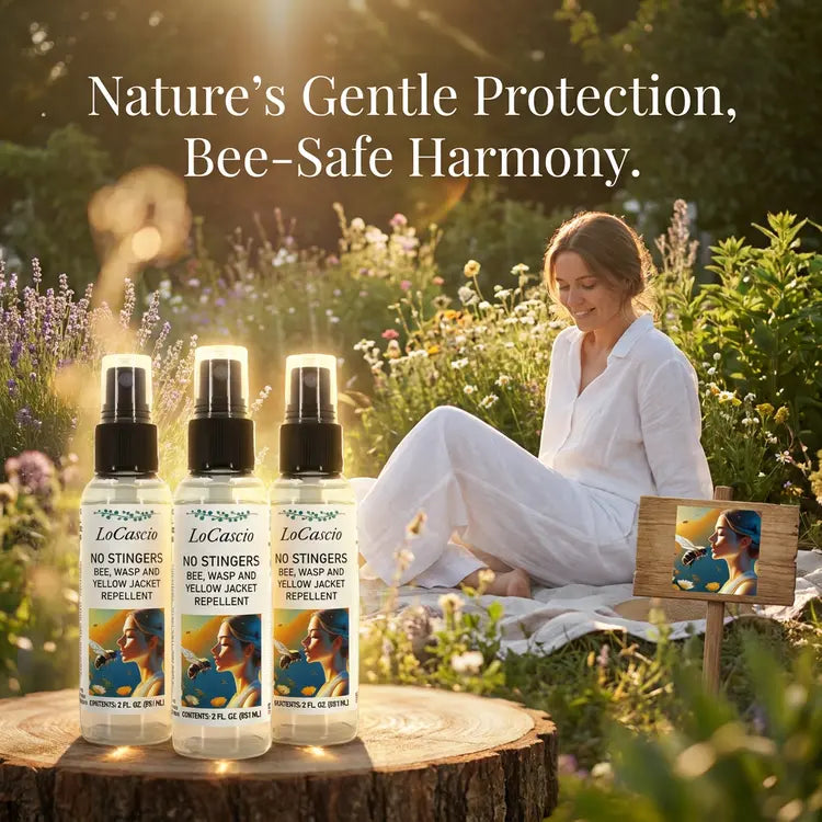 🐝 LoCascio No Stingers – Natural Wasp & Bee Repellent (3-Pack, 2 oz Travel Size)