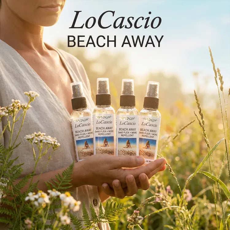 🏖️ LoCascio Beach Away – Natural Sand Flea & No-See-Um Repellent (4-Pack, 2 oz Travel Size)