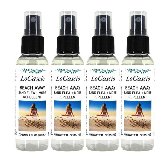 🏖️ LoCascio Beach Away – Natural Sand Flea & No-See-Um Repellent (4-Pack, 2 oz Travel Size)