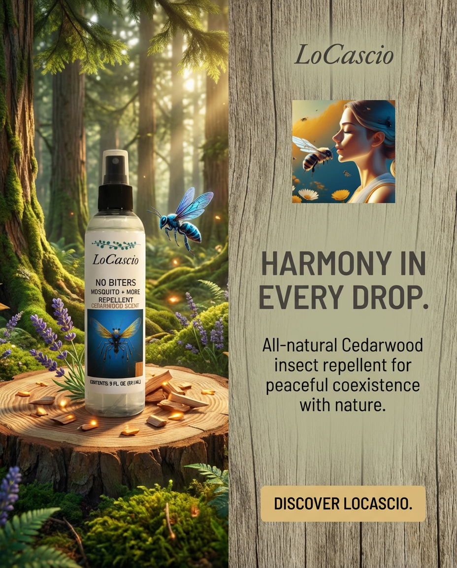 🦟 LoCascio No Biters – Natural Mosquito Repellent (Cedarwood Scent, 8 oz)