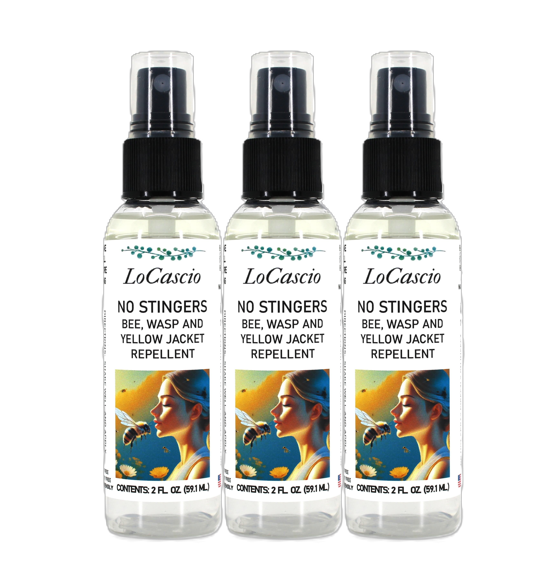 3 Pack LoCascio Wasp & Bee Repellent - 2 oz. 100% Natural, Deet Free